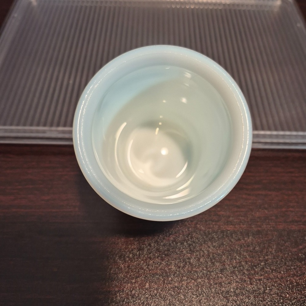 HAZEL ATLAS WHITE OPALESCENT MILK GLASS 3-1/2" JUICE GLASS TUMBLER SET OF 3 PCS - Picture 3 of 5
